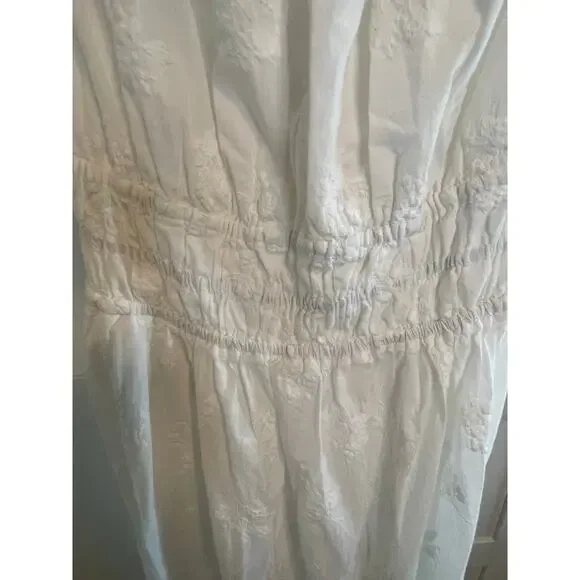 NWT: TROVATA Birds of Paradis Mirabella Embroidered White Cotton Maxi Dress - Picture 5 of 11